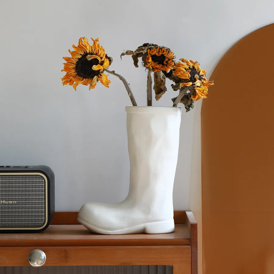 Novelty Modern Style Boots ceramics Vase Artificial Decorations