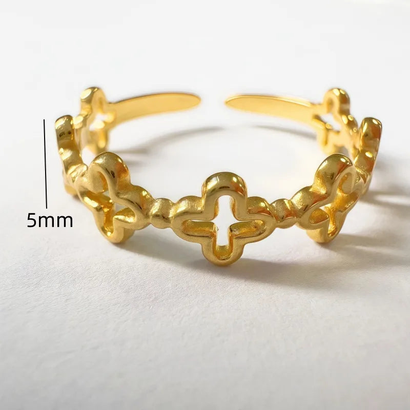 Wholesale Jewelry Cute Dolphin Fish Bone 304 Stainless Steel Plating Open Rings