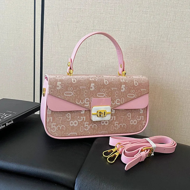 Box Bag Women's New Fashion Trendy Printed Handbag High-Grade Shoulder Crossbody Small Square Bag