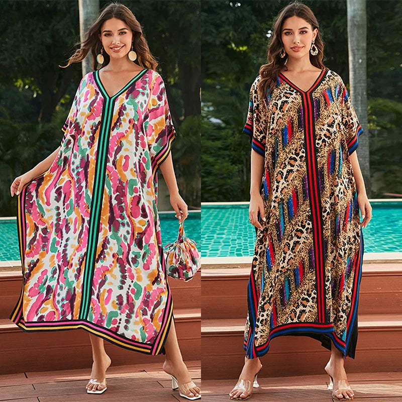 Women's Color Block Beach Cover Ups