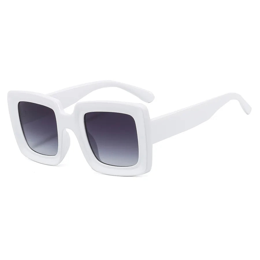 exaggerated solid color pc square full frame men's sunglasses