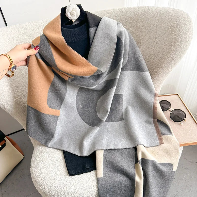Women's Elegant Basic Color Block Viscose fiber Scarf
