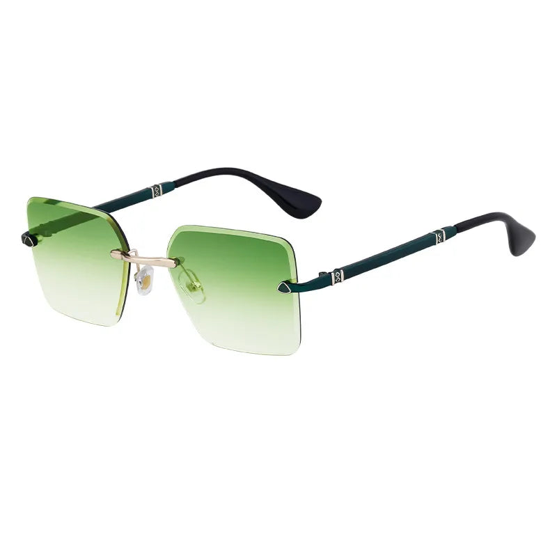 Simple Style Solid Color Pc Gradient Tinted Lenses Square Frameless Men's Sunglasses