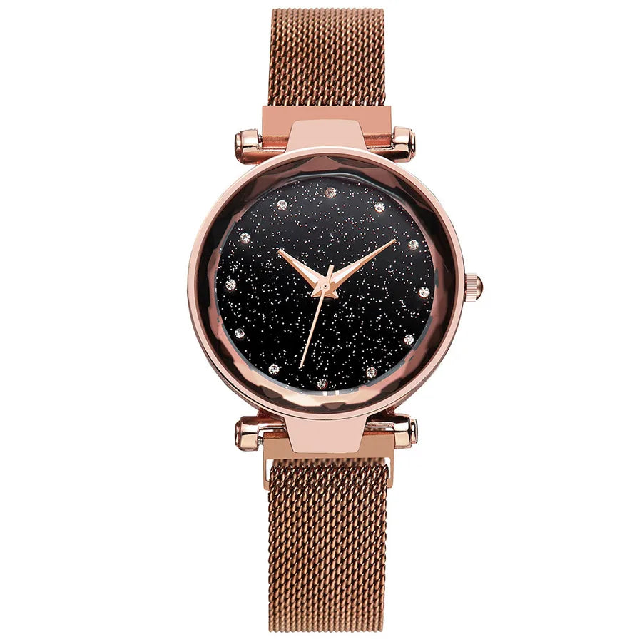 fashion starry sky surface magnet with quartz ladies bracelet watch rhinestone watch wholesale nihaodropshipping