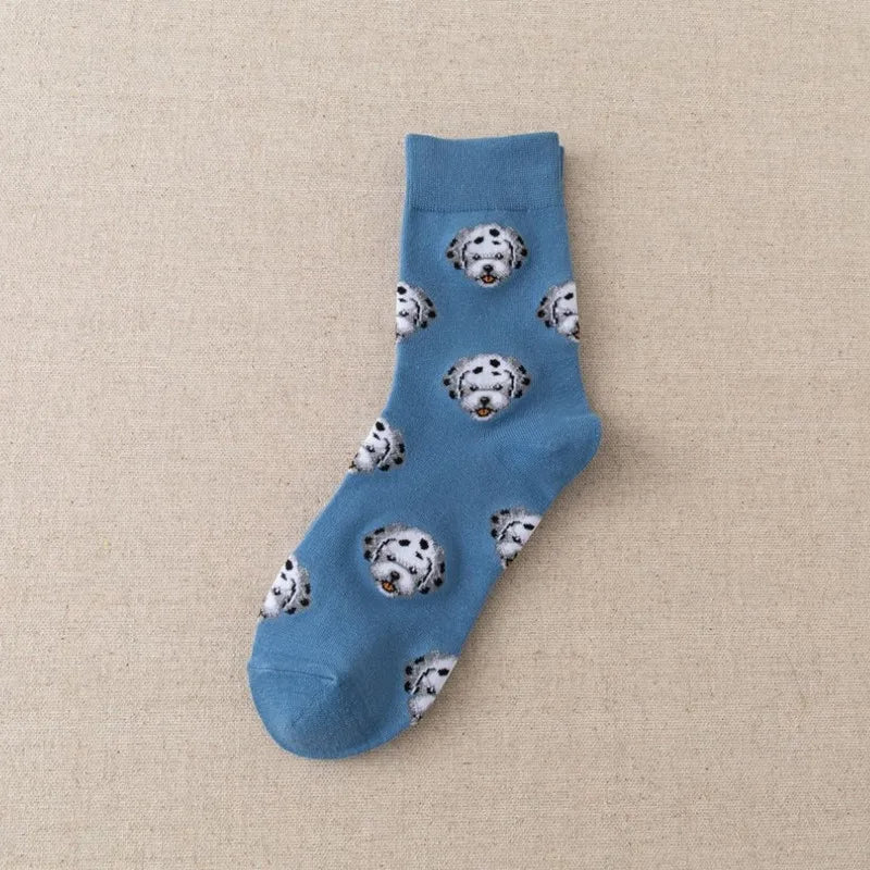 Elegant Lady Unisex Dog Cotton Ankle Socks A Pair