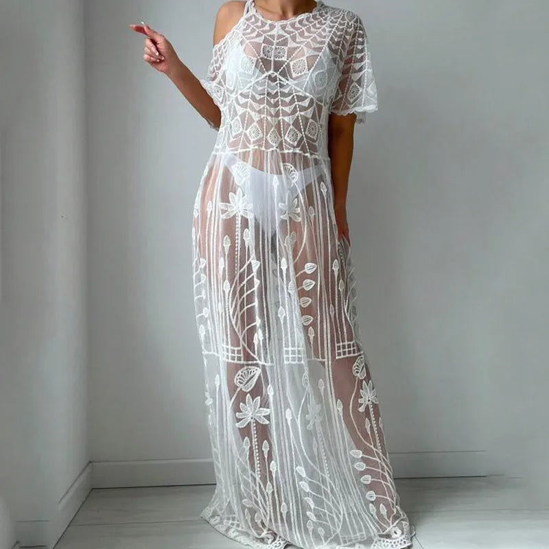 Women's Leaf Flower Elegant Sexy Cover Ups