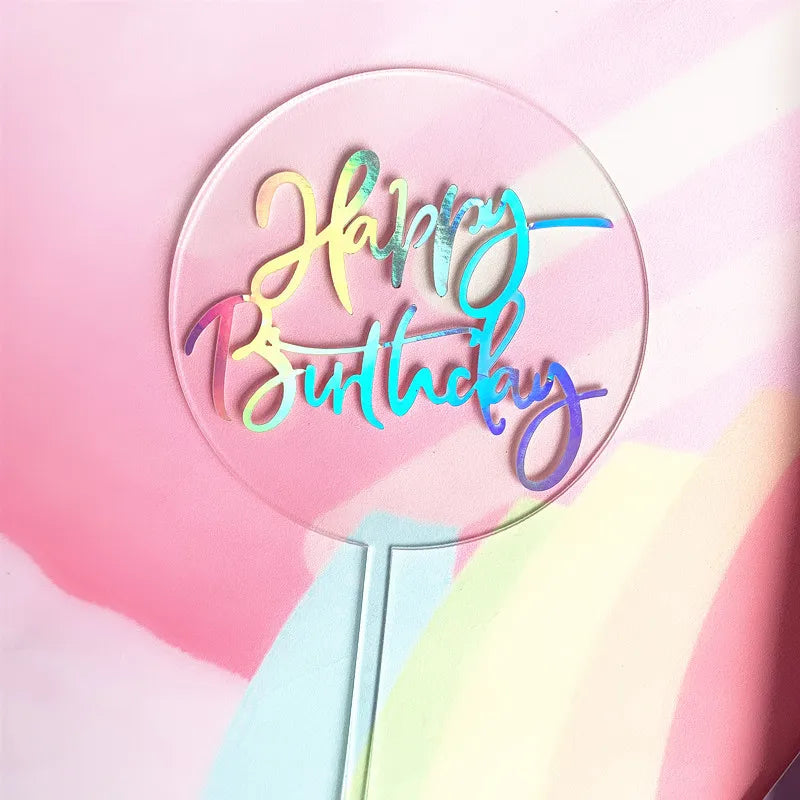 birthday round letter arylic party cake decorating supplies