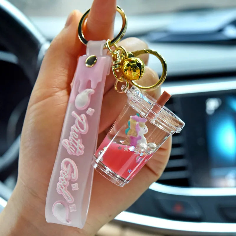 cute arylic metal plating unisex bag pendant keychain