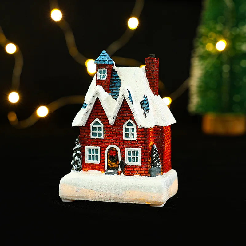 Christmas Vintage Style House Resin Daily Festival Ornaments
