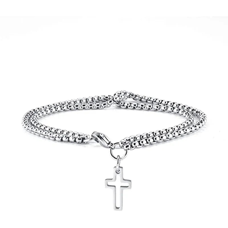 hip-hop cross stainless steel polishing men's bracelets bangle