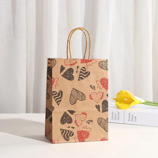 valentine's day casual cartoon brown paper party gift bags