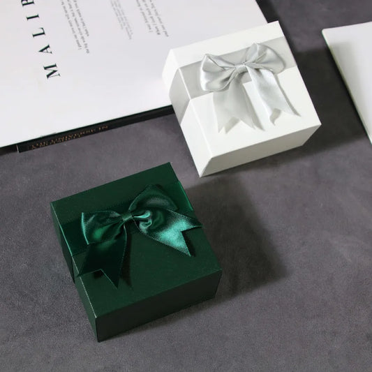 1 Piece Paper Simple Style Daily Solid Color Bow Knot Jewelry Boxes