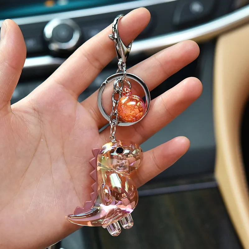 cute dinosaur arylic women's bag pendant keychain