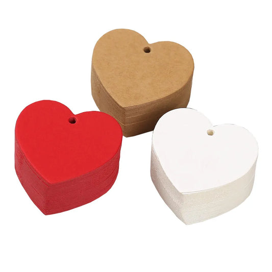 New Love Tag Kraft Paper Blank Heart Card Valentine's Day Red Label