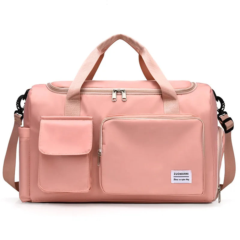 unisex fashion solid color nylon waterproof duffel bags