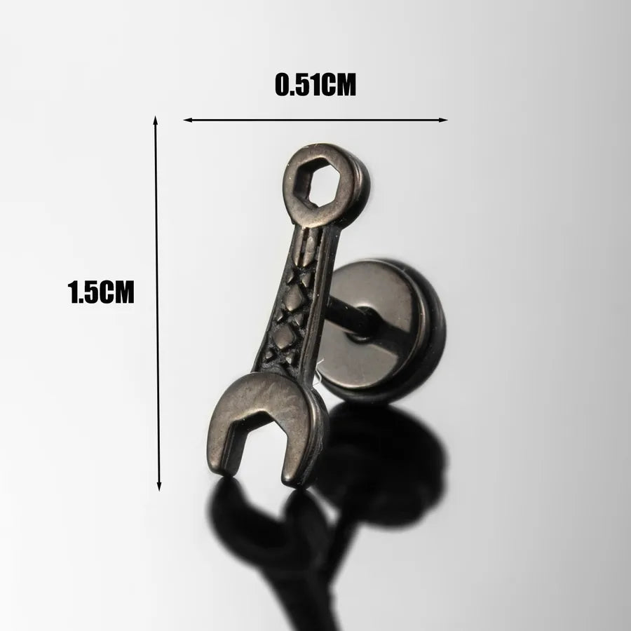 1 Piece Hip-Hop Retro Rock Scissors Key 316 Stainless Steel Ear Studs