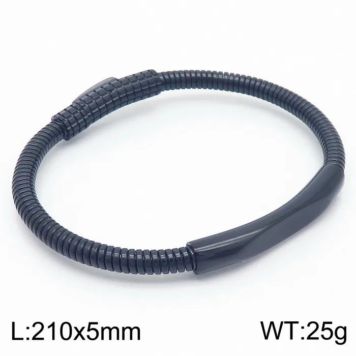 business simple style geometric stainless steel plating men's bangle