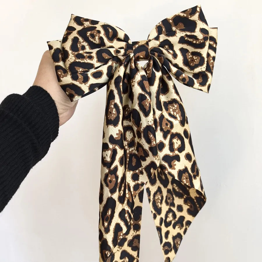 Retro Romantic Women's Bow Knot Leopard Cloth Hair Clip