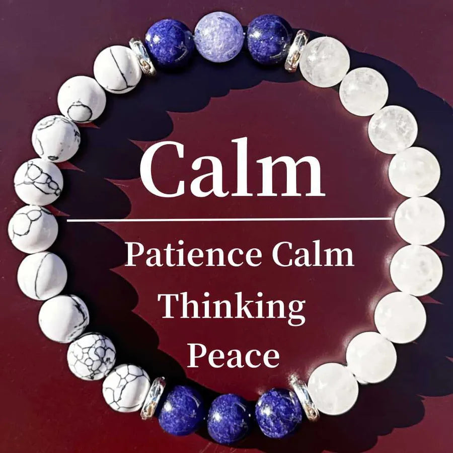Hot Selling Natural Stone Bracelet Synthetic White Pine Imitation Lapis Lazuli White Marble Handmade Beaded Bracelet Jewelry Wholesale