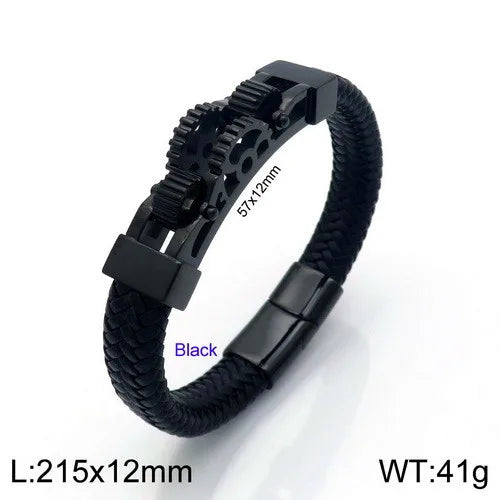 Vintage Style Rock Streetwear Geometric Titanium Steel Plating 18K Gold Plated Men's Bangle