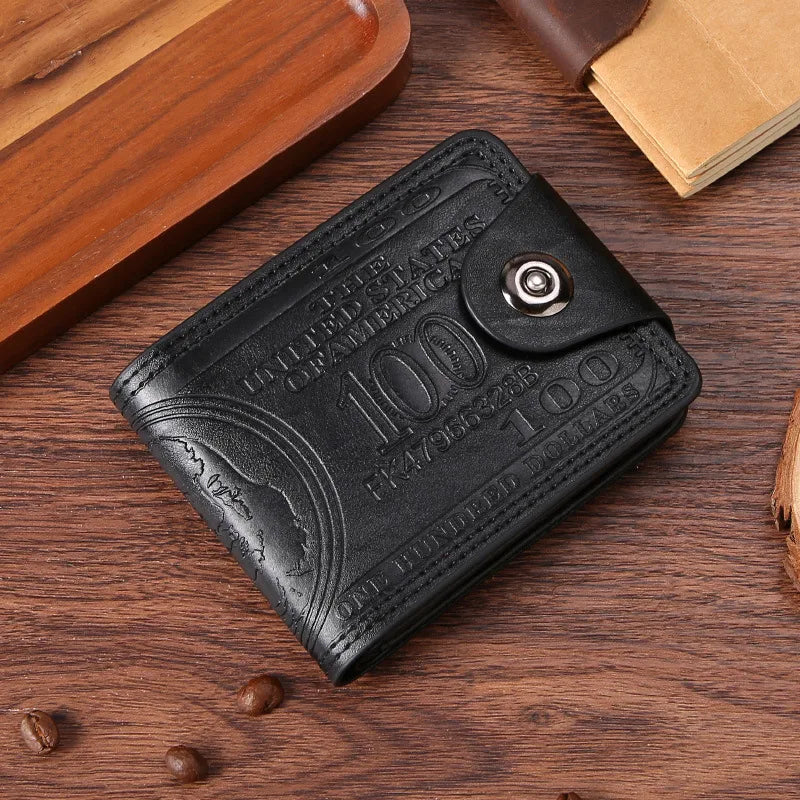 Men's Solid Color Pu Leather Buckle Small Wallets