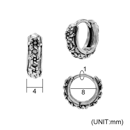 1 Piece Retro Punk Geometric 316 Stainless Steel Hoop Earrings