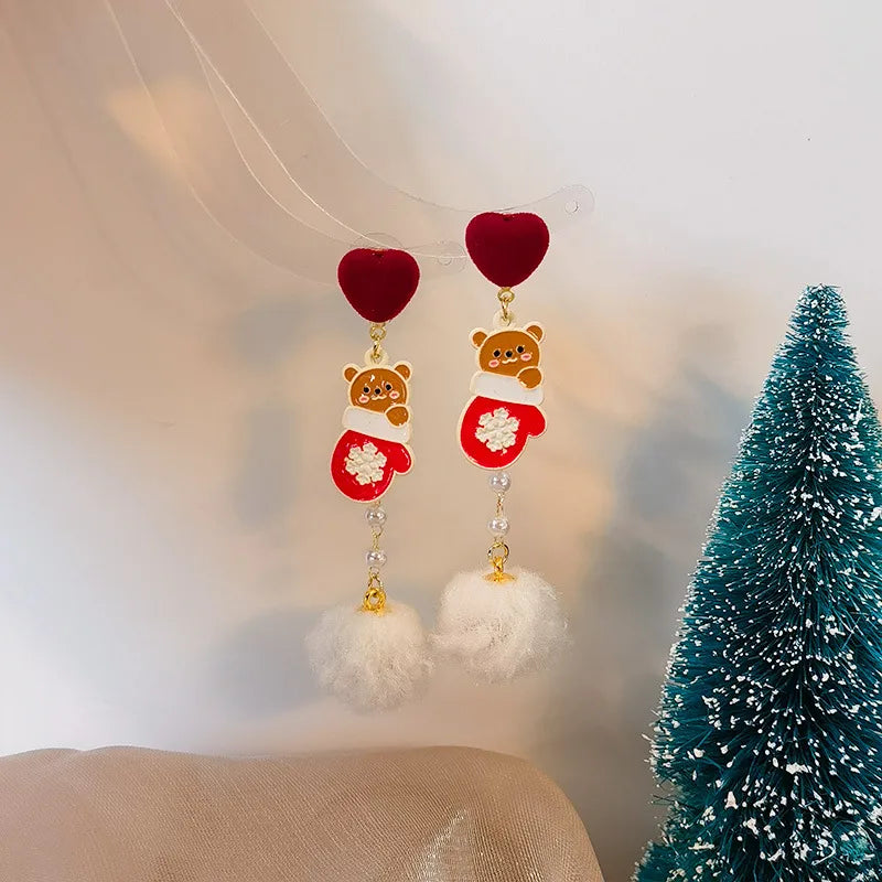 Handmade Christmas Festive Tassel Earrings Original Design Geometric Pattern Zinc Alloy Women's Jewelry Accessories Ear Jewelry
