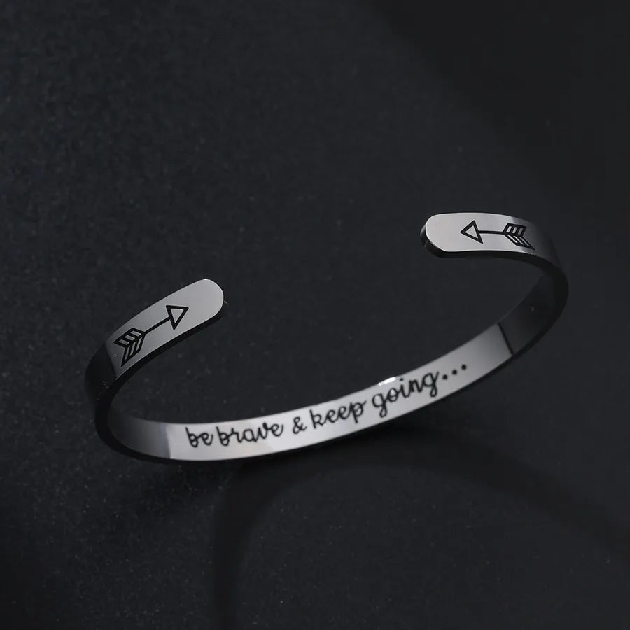 Casual Elegant Lady Letter 302 Stainless Steel Bangle In Bulk