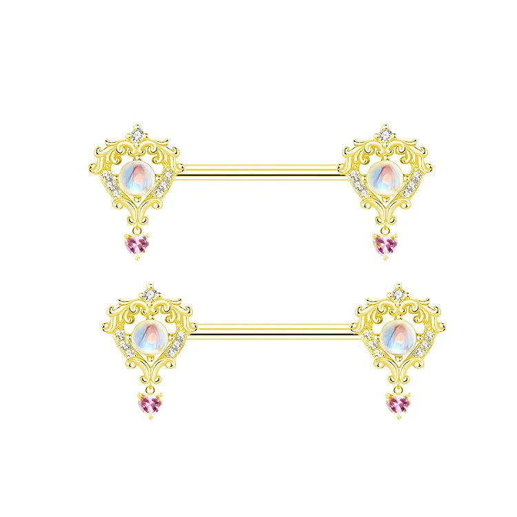 cute sexy animal heart shape stainless steel alloy copper asymmetrical plating inlay zircon 14k gold plated 18k gold plated silver plated cartilage earrings belly ring nose ring