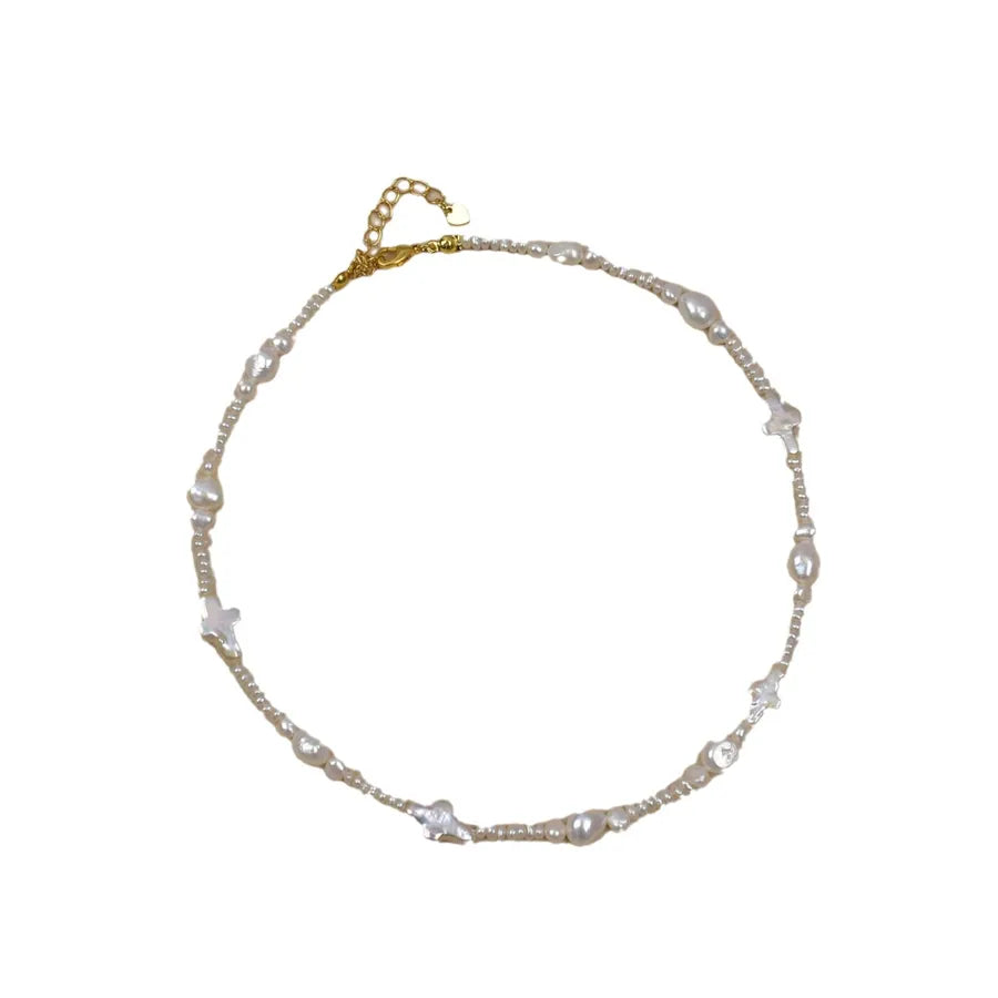 Natural Freshwater Baroque Pearl Necklace Women Fashion Versatile Luxury Retro Small Audience High-End Design Sense