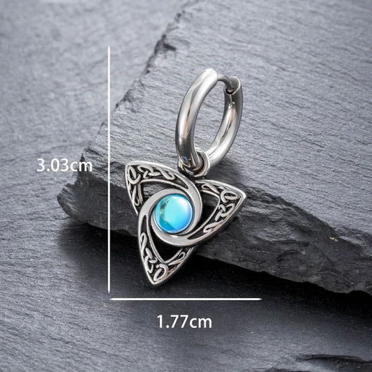 1 Piece Hip-Hop Retro Geometric 316 Stainless Steel Zircon Drop Earrings