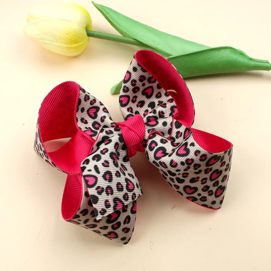 Explosions jojo Color Leopard Bow Hairpin Double Leopard Print Hair Accessories