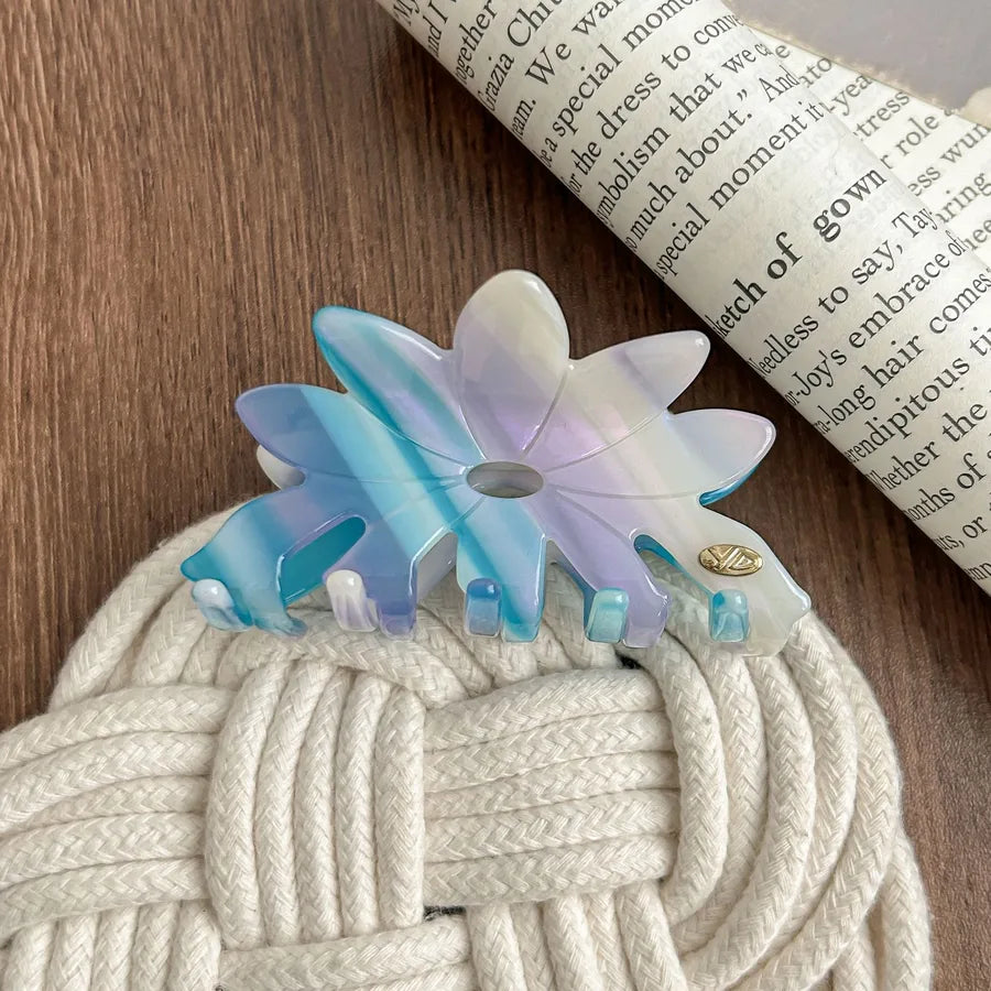 Large Size Acetate Flower Hair Clips New Style Colorful Shark Tail Updo Hair Clips Fresh Girl's Hair Accessories