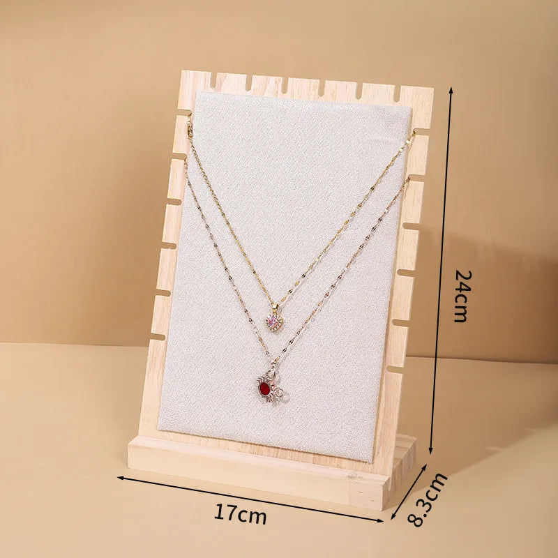 1 Piece solid wood Classic Style L Shape Jewelry Display