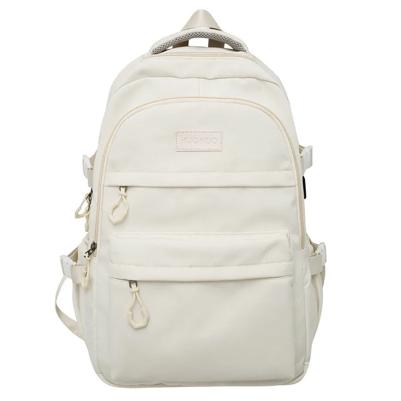 solid color casual daily laptop backpack