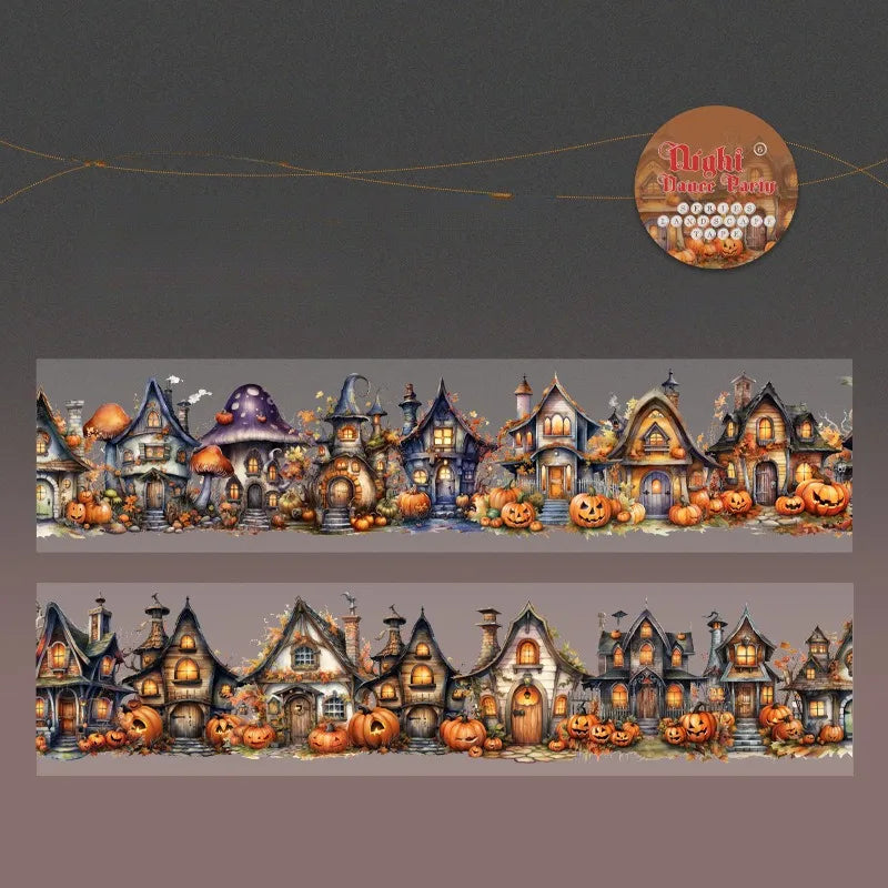 Dark Horror Style Halloween Theme PET Waterproof Tape 200cm Festive Costume Card Mask Decoration Creative Mosaics Material