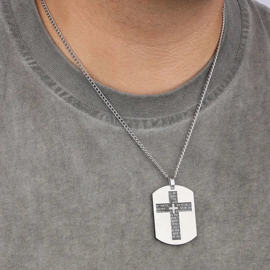 Wholesale Jewelry Casual Cross 304 Stainless Steel Hollow Out Pendant Necklace
