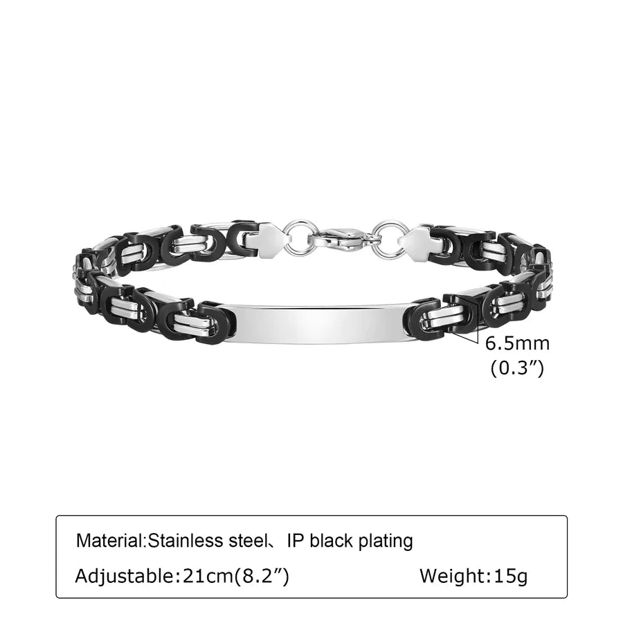 Simple Style Commute Color Block 201 Stainless Steel 18K Gold Plated Men's Bracelets