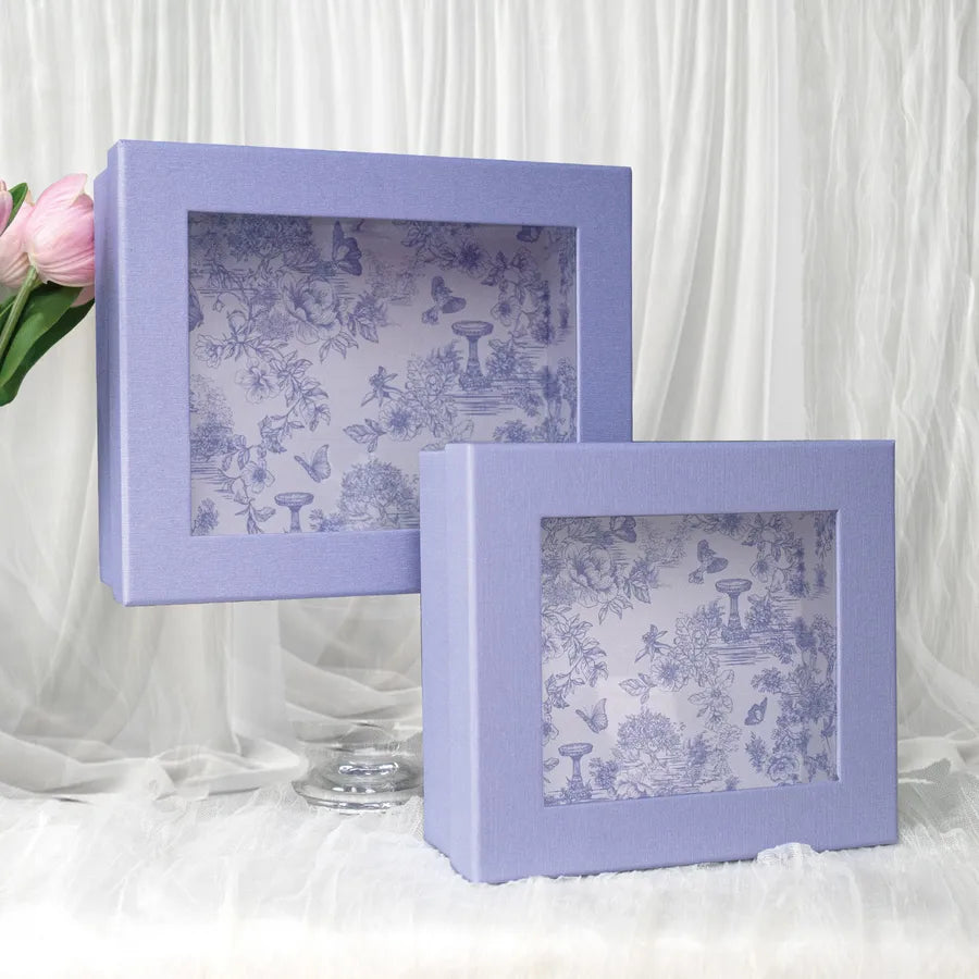 New Creative Window Opening Sky And Earth Cover Gift Box Butterfly Knot Fresh And Delicate Souvenir Box Luxury Special Paper