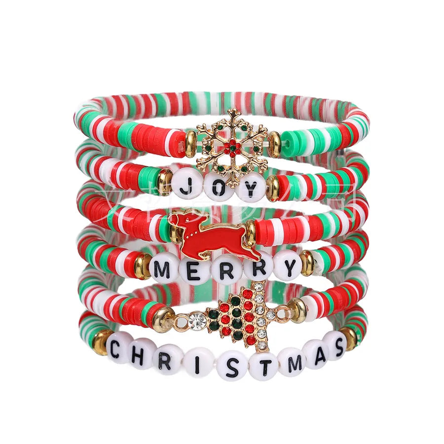 Simple Style Pumpkin Spider Bat soft clay Beaded Bracelets Christmas Wholesale
