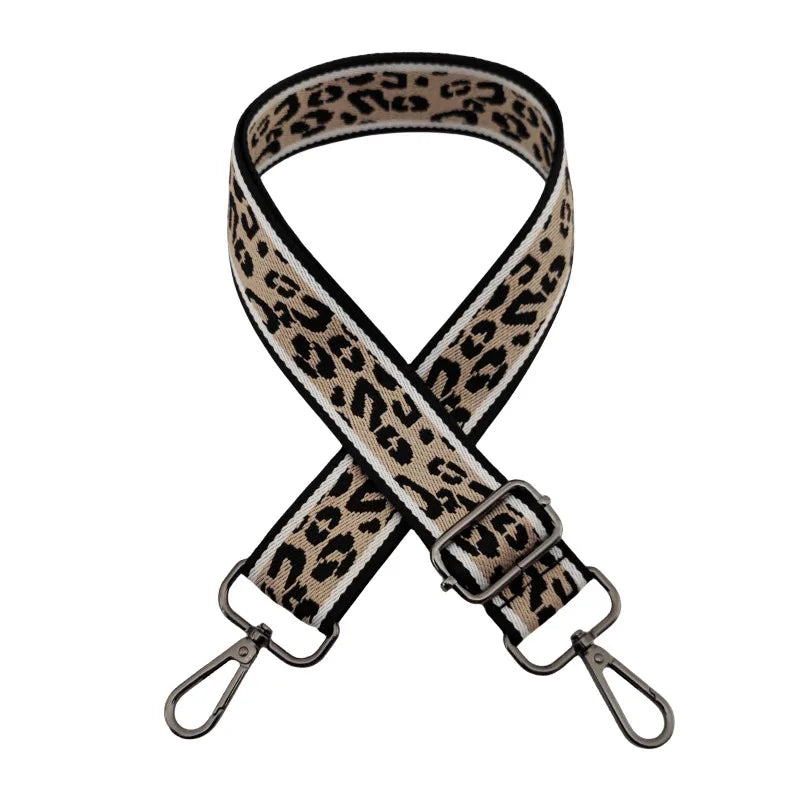 polyester cotton leopard bag strap
