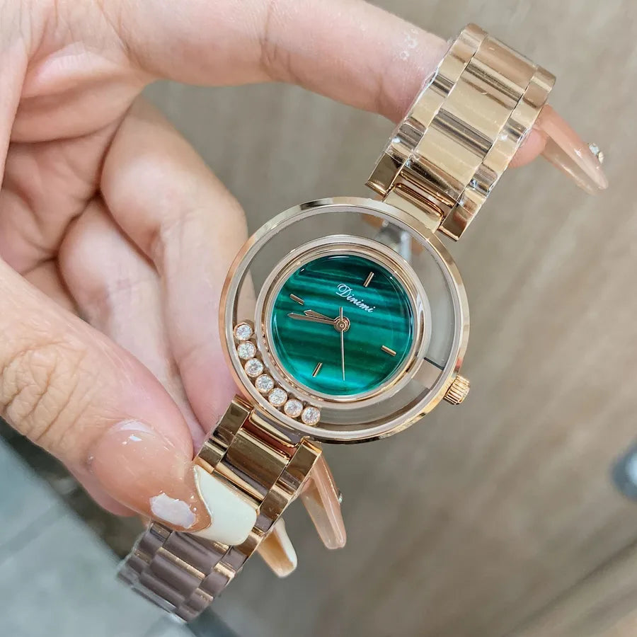Simple Style Solid Color Butterfly Double Snap Quartz Watch Women's Watches