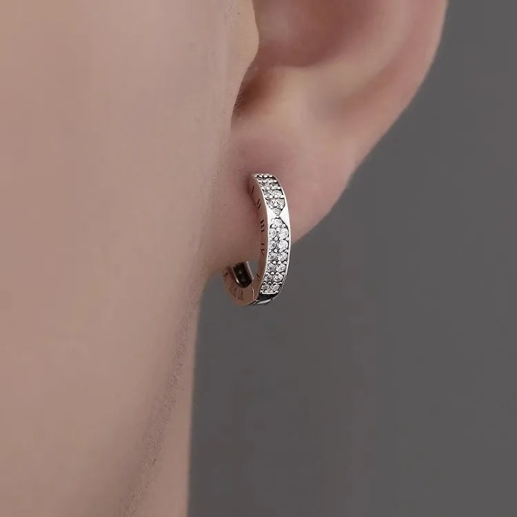 1 pair simple style roman numeral plating inlay copper zircon earrings