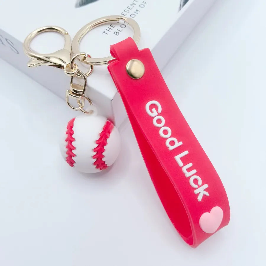 fashion letter football pvc unisex bag pendant keychain 1 piece
