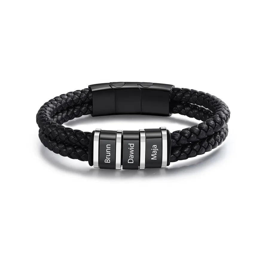 Casual Simple Style Letter Pu Leather Men's Bracelets