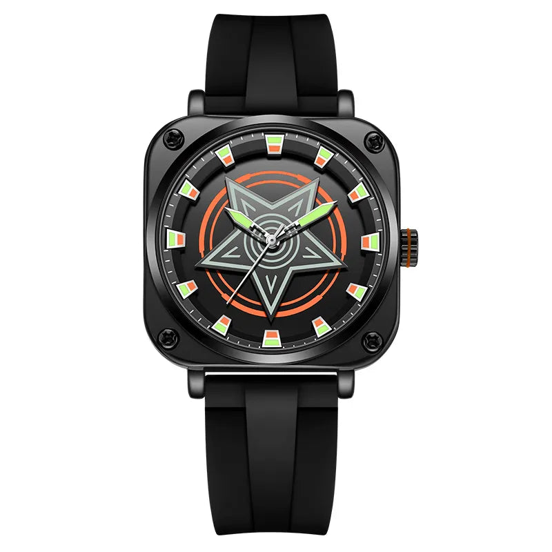Retro Solid Color Buckle Quartz Men's Watches