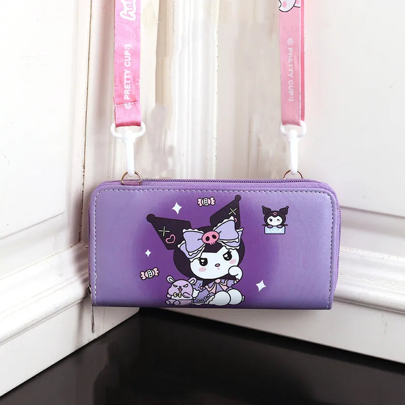 foreign trade kulomi conan cartoon cute boys and girls children large capacity wallet messenger bag