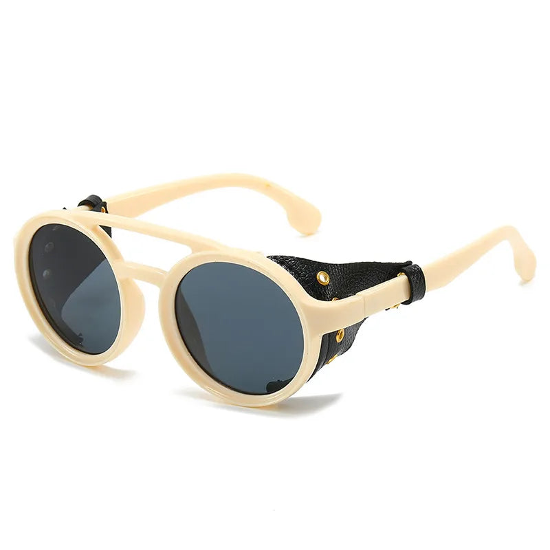 streetwear geometric pc round frame full frame men's sunglasses