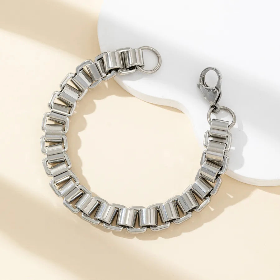 Hip-Hop Simple Style Streetwear Geometric 304 Stainless Steel Bracelets In Bulk