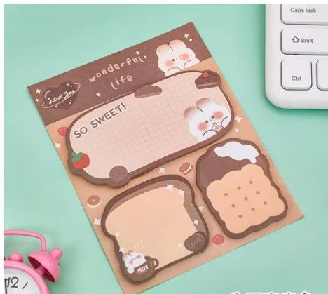 1 set cartoon learning paper cute sticky note